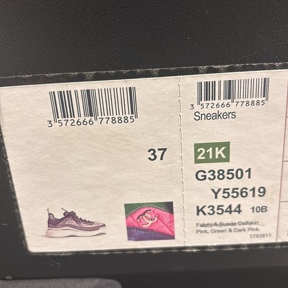 Chanel Women's Pink, Green, and Black Sneakers - Picture 4 of 5